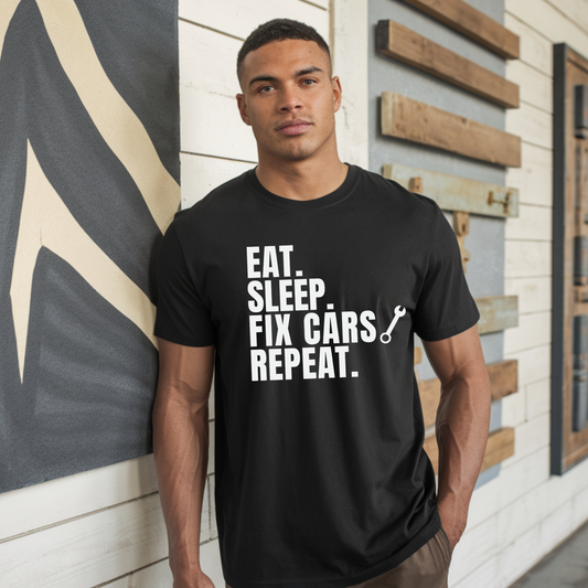 Eat. Sleep. Fit Car. Repeat. Tee