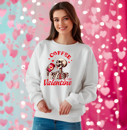 **"Coffee Is My Valentine" Skeleton Sweatshirt**