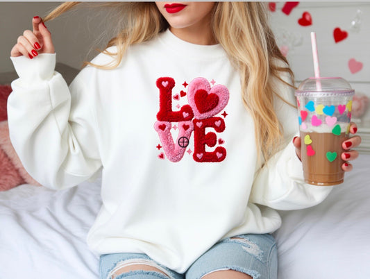 Love Faux Yarn Sweatshirt