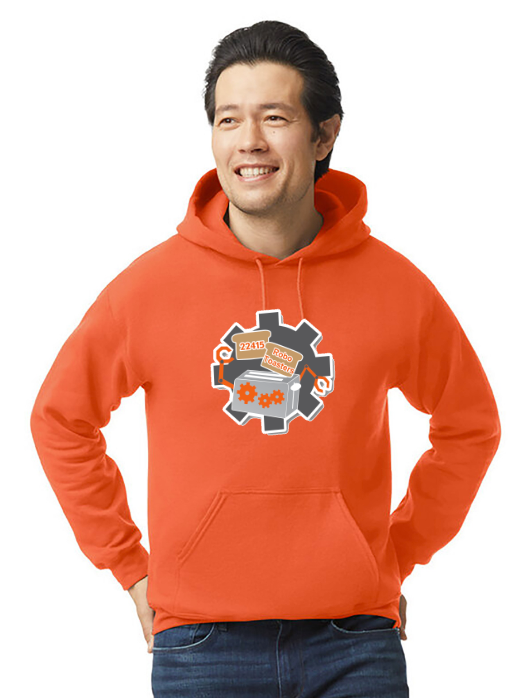 Robo Toasters Orange Hoodie  Adult