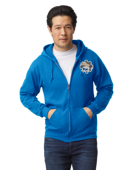 Robo Toasters Royal Blue Zip-Up Hoodie Adult