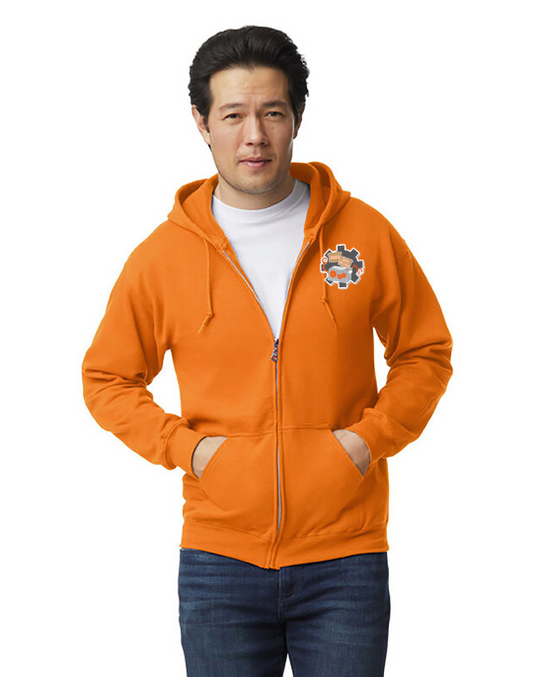 Robo Toasters Orange Zip-Up Hoodie Adult